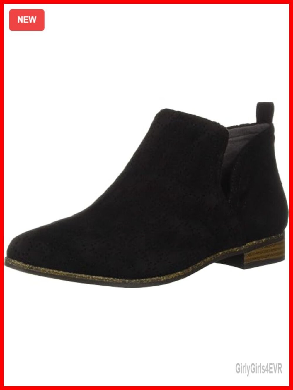 Women's Ankle Bootie with Recycled Materials, Slip On, Low Block Heel